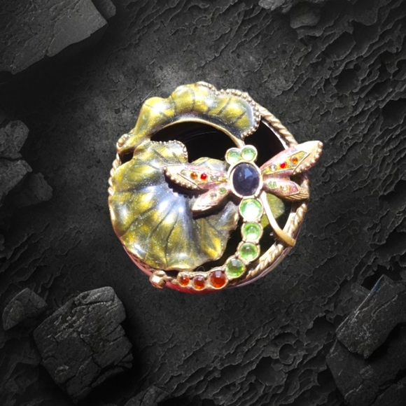 Jeweled Dragonfly Box - Ashleigh Manor - Pewter Enameled Box - Enameled Jeweled - Picture 1 of 5